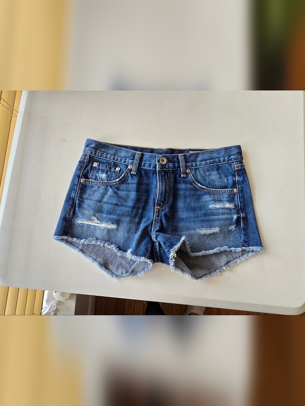 Rag & Bone Johny Womens Denim Cut Off Jean shorts Sz 25